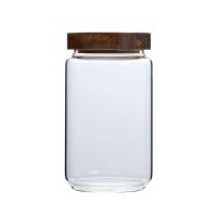 700ml airtight large glass coffee food storage jar with wood cap