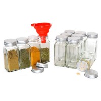 Home Usage Clear Glass Spice Jar Borosilicate Glass Storage Jar With Aluminum Cap For Tube Shaped