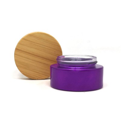 Cosmetic 5ml 10ml 15ml 30ml 50ml 100ml 150ml 200ml Glass Jar Bamboo Lid Bamboo Cream Jar