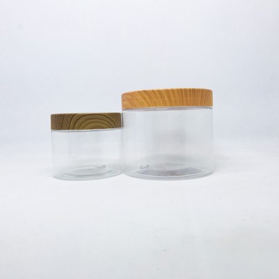 Cookies Container Empty 250g Wide Mouth Pet Plastic Clear Empty Cosmetic Jars with Gold Aluminum Lid