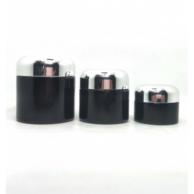 15g 30g 60g 100g 250g 500g black dark violet  jar UV wide mouth glass container with silver cap