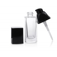 15 ml 20 ml 30 ml 40 ml empty square makeup foundation glass pump bottle