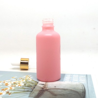 5ml 10ml 15ml 20ml 30ml 50ml 100ml matte pink glass dropper bottle cosmetics hair oil packaging