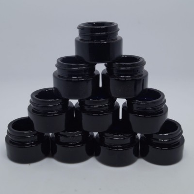 Luxury cheap 5ml  black UV violet glass  cosmetic jars