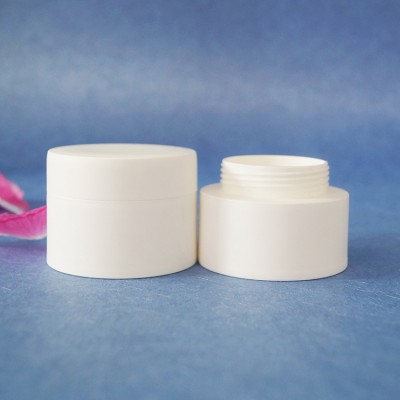 plastic cosmetic packing empty white 80g pp plastic double wall cream jars