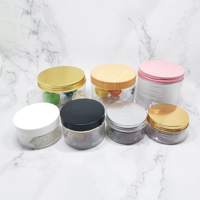 50ml 60ml 100ml 120ml 150ml 200ml 250ml cosmetic packaging clear amber black pet plastic cream jar