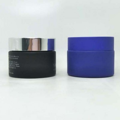 5g,10g,15g,30ml,50ml,100g,200ml,1oz,2oz Glass Cosmetic Jar Black and Blue empty cream jars