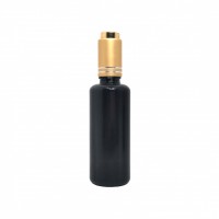 Luxury  30ml dark violet color essential oils uv black glass violet bottle with gold pump