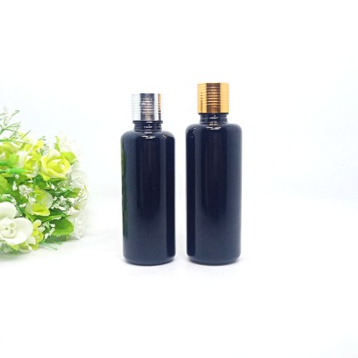 15ml 20ml 30ml 50ml 60ml 100ml Black Glass Essential Oil Dropper Bottles Cosmetic Bottle with aluminum sliver and gold screw cap