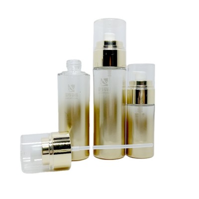 Luxury 40ml 80ml 100ml 120ml gradient gold cosmetic facial cream glass bottles lotion bottles