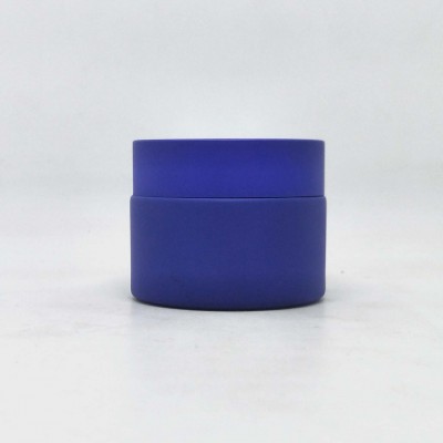 30g 50g 2oz Blue Cosmetic empty glass jar for skin care cream